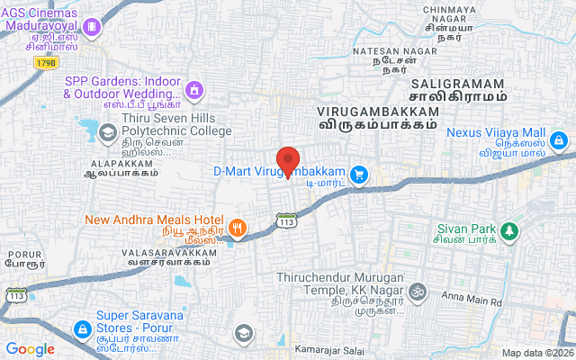 Padma Ambulance Service location map for Alwarthirunagar, Chennai