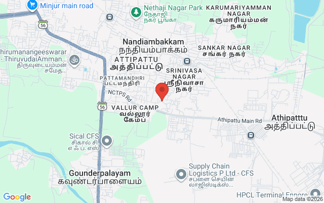 Padma Ambulance Service location map for Athipattu, Chennai
