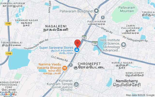 Padma Ambulance Service location map for Chromepet, Chennai
