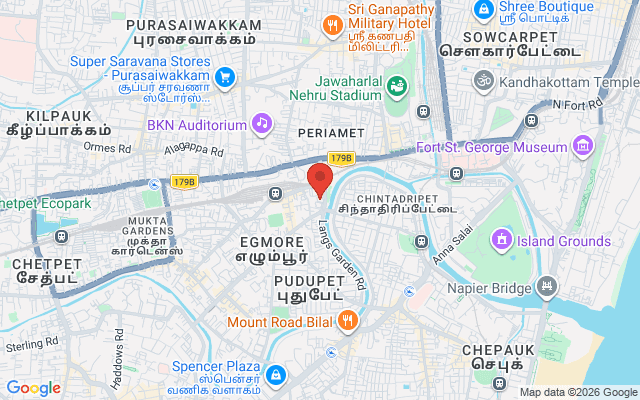 Padma Ambulance Service location map for CMDA, Chennai