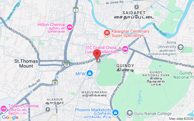 Padma Ambulance Service location map for Guindy, Chennai