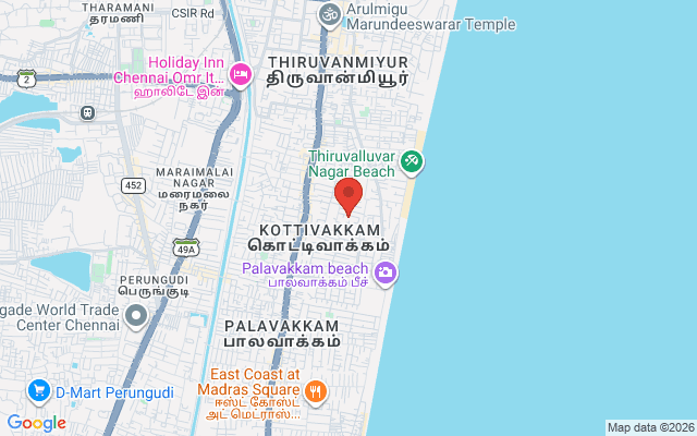 Padma Ambulance Service location map for Kottivakkam, Chennai