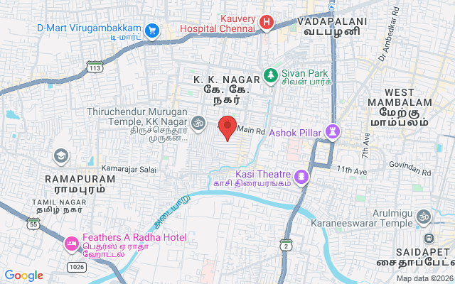 Padma Ambulance Service location map for Pammal, Chennai