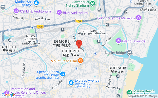 Padma Ambulance Service location map for Pudupet, Chennai