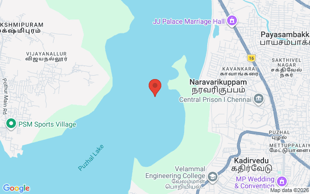 Padma Ambulance Service location map for Red Hills, Chennai