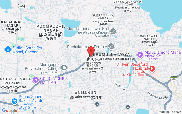 Padma Ambulance Service location map for Tiruttani, Chennai
