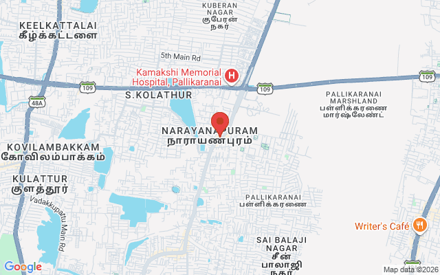Padma Ambulance Service location map for Vandalur, Chennai
