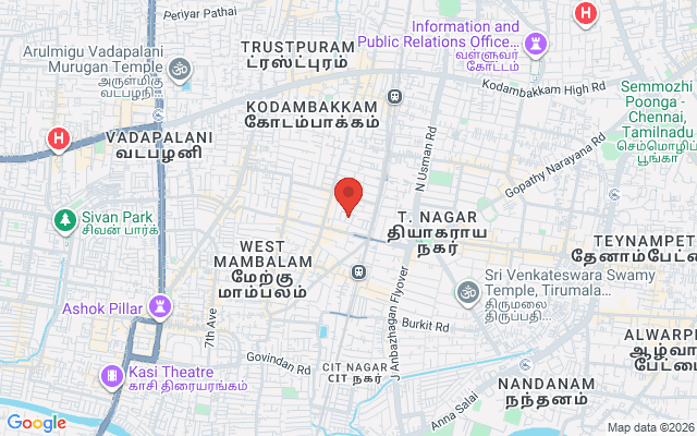 Padma Ambulance Service location map for West Mambalam, Chennai