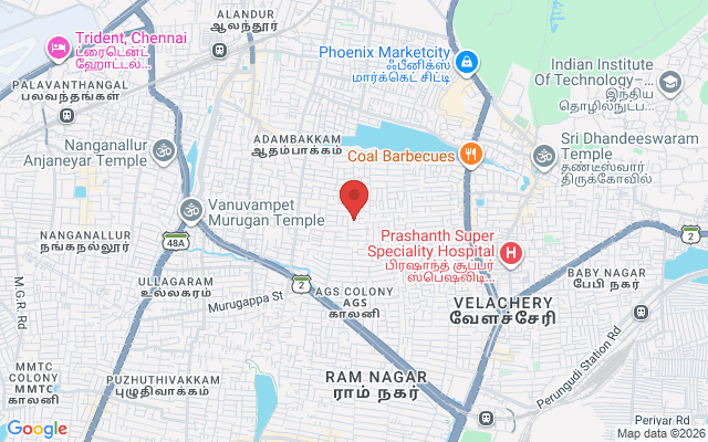 Padma Ambulance Service location map for Adambakkam, Chennai