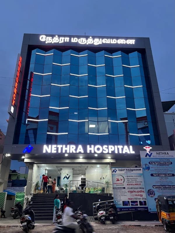 Nethra Multispeciality Hospital | 24 Hours | Ortho Doctor | Diabetes Care | Accident Care | Emergency | ICU - Padma Ambulance Service Arakkonam