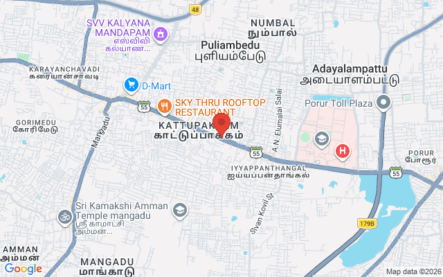 Padma Ambulance Service location map for Avadi, Chennai