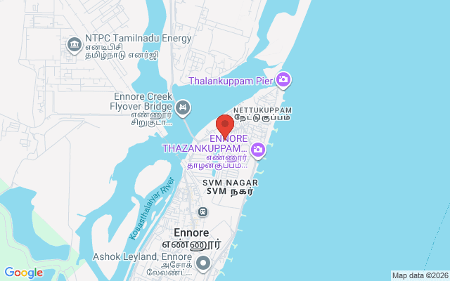 Padma Ambulance Service location map for Ennore, Chennai
