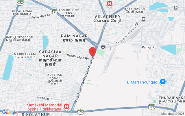 Padma Ambulance Service location map for Irumbuliyur, Chennai