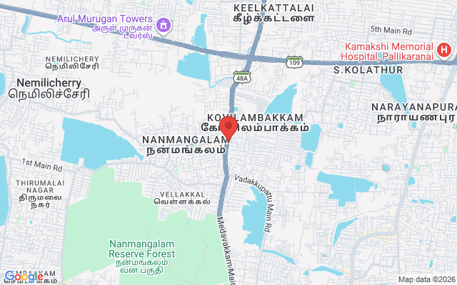 Padma Ambulance Service location map for Kovilambakkam, Chennai