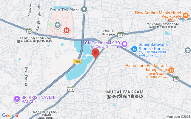 Padma Ambulance Service location map for Kundrathur, Chennai
