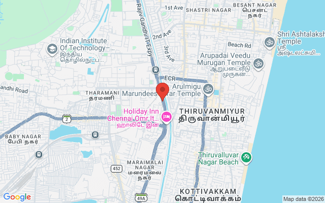 Padma Ambulance Service location map for Mahabalipuram, Chennai