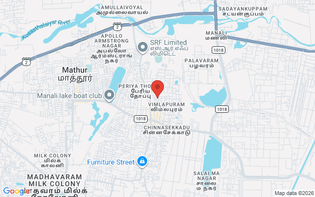 Padma Ambulance Service location map for Manali, Chennai