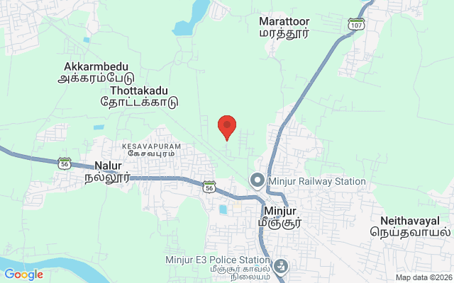 Padma Ambulance Service location map for Minjur, Chennai