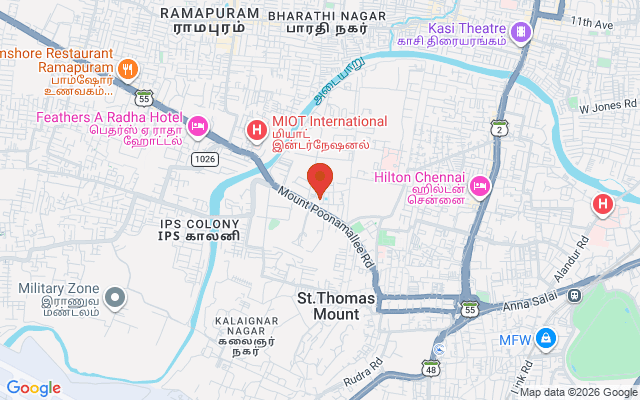 Padma Ambulance Service location map for Nandambakkam, Chennai