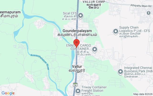 Padma Ambulance Service location map for Ponneri, Chennai