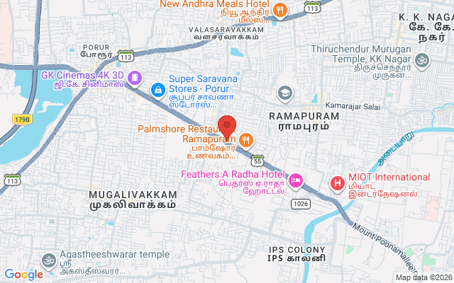 Padma Ambulance Service location map for Poonamallee, Chennai