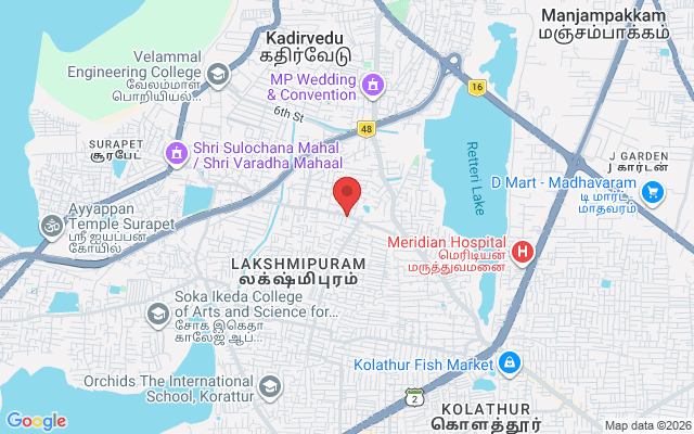 Padma Ambulance Service location map for Surapet, Chennai