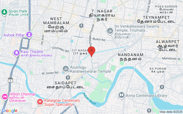 Padma Ambulance Service location map for T. Nagar, Chennai