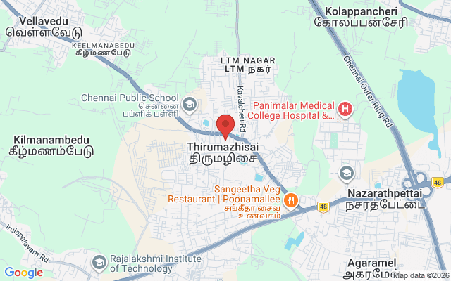 Padma Ambulance Service location map for Thirumazhisai, Chennai